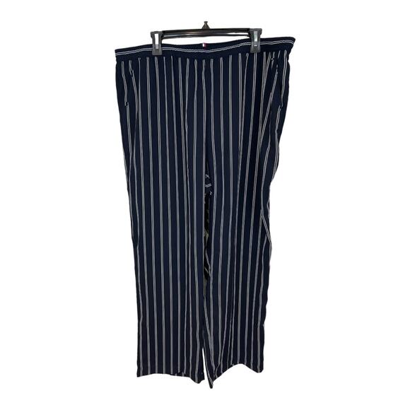 Tommy Hilfiger navy stripe wide leg pant sz XXL - Picture 7 of 11